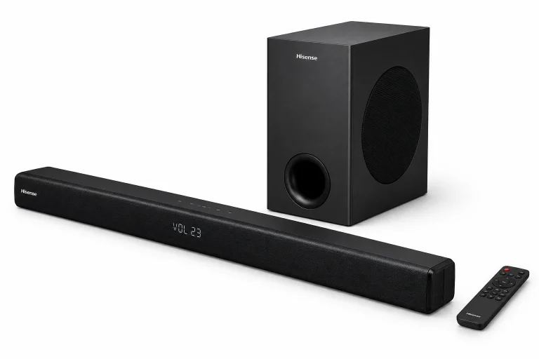 Hisense HS218 200W 2.1 channel soundbar with wireless subwoofer and remote control